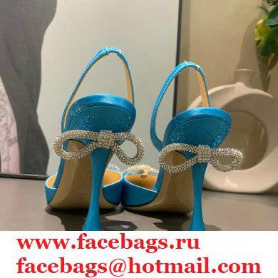 Mach  &  Mach 9cm heel Women's Blue Satin Double Bow Pumps